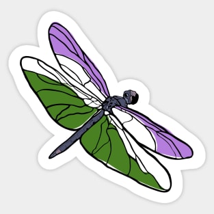 Genderqueer Dragonfly Sticker